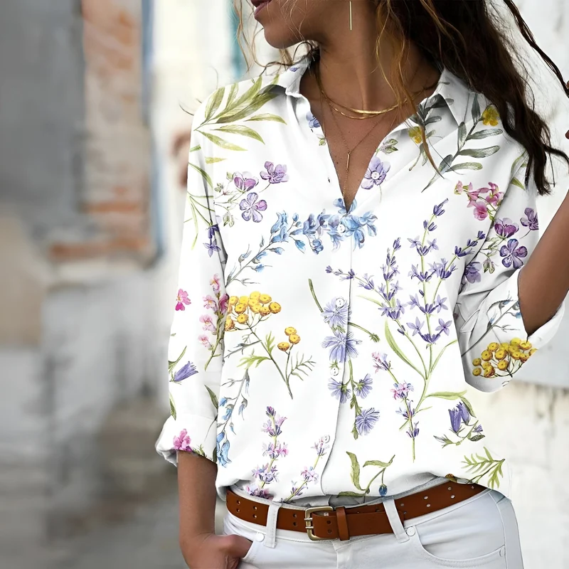 Norina Blouse Femme – Blouse Légère avec Imprimé Tendance, Coupe Ample & Tissu Doux