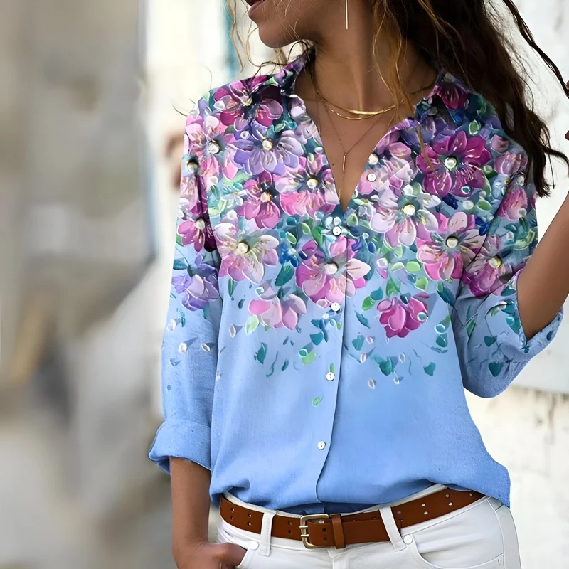 Norina Blouse Femme – Blouse Légère avec Imprimé Tendance, Coupe Ample & Tissu Doux
