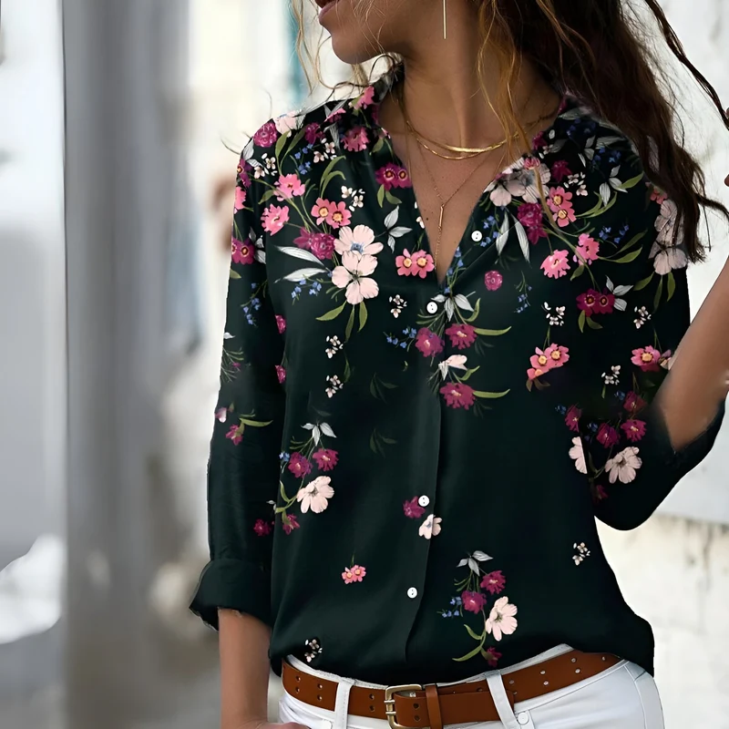 Norina Blouse Femme – Blouse Légère avec Imprimé Tendance, Coupe Ample & Tissu Doux