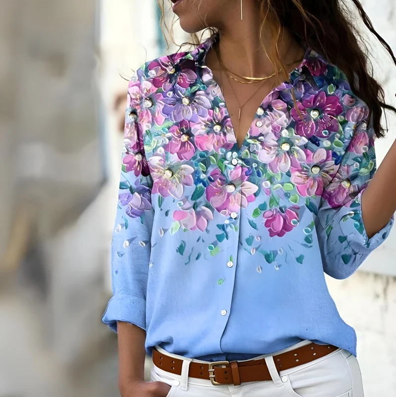 Norina Blouse Femme – Blouse Légère avec Imprimé Tendance, Coupe Ample & Tissu Doux