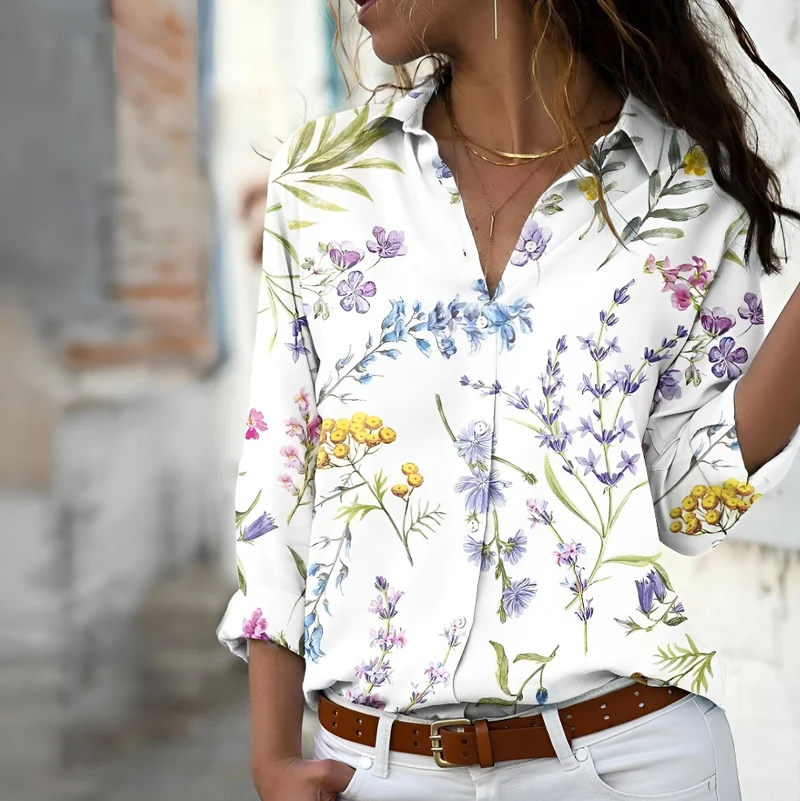 Norina Blouse Femme – Blouse Légère avec Imprimé Tendance, Coupe Ample & Tissu Doux