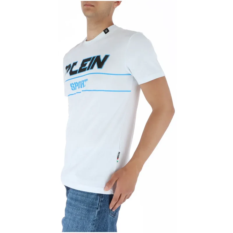 Plein Sport Men's White Short-Sleeve T-Shirt with Print