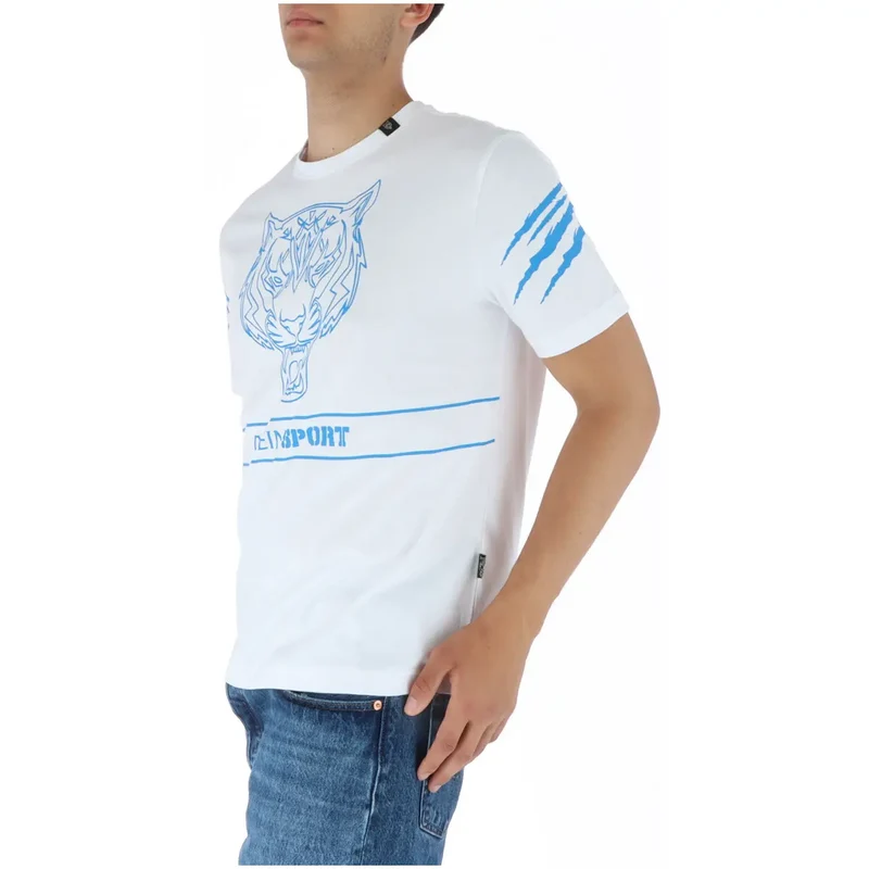 Plein Sport Men's White Short-Sleeve Round Neck T-Shirt