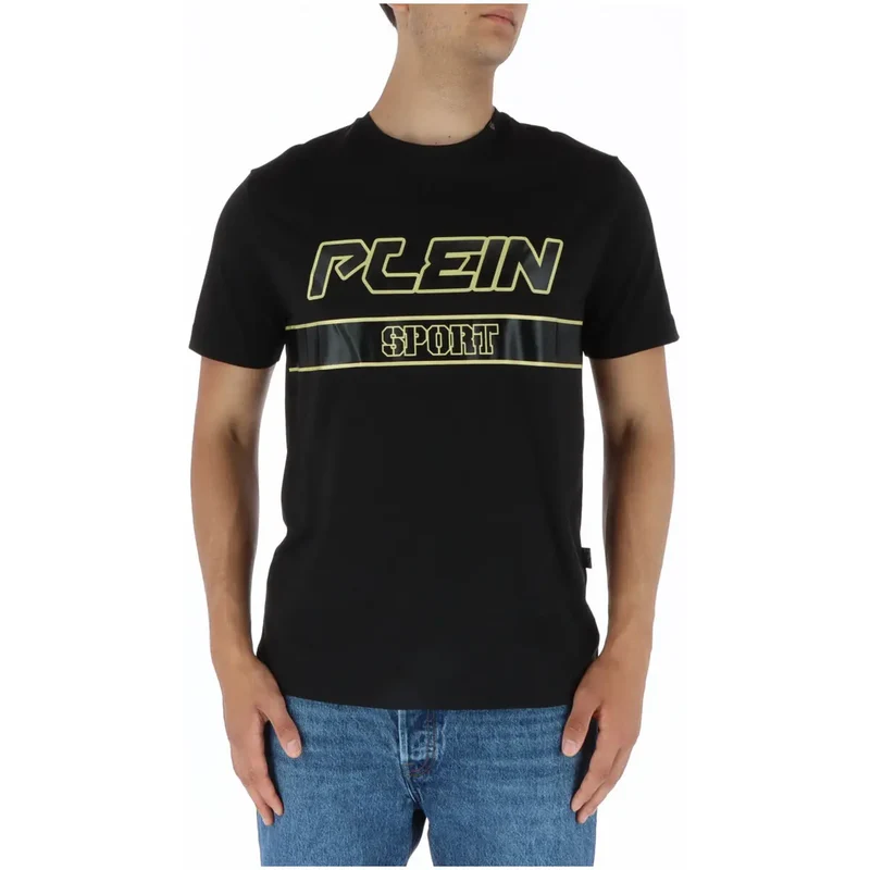 Plein Sport T-Shirt noir imprimé pour homme 100% coton