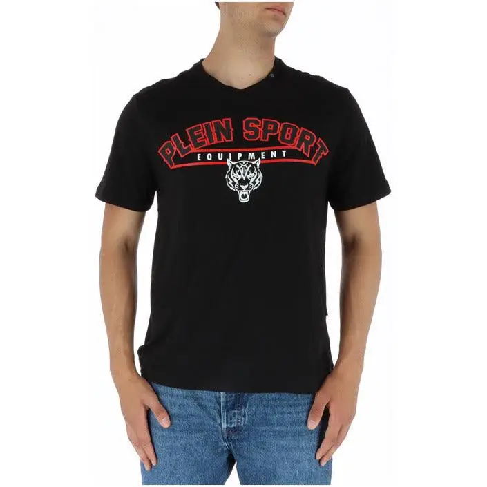 Plein Sport Men's Blue Printed Cotton T-Shirt