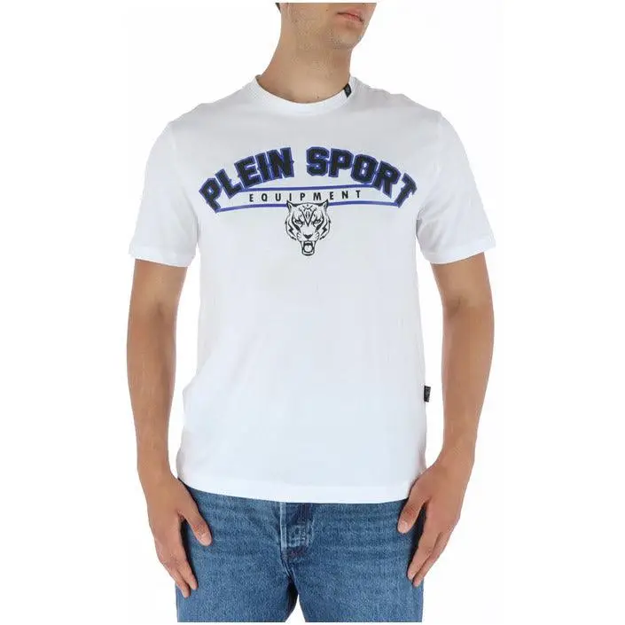 Plein Sport Men's Blue Printed Cotton T-Shirt