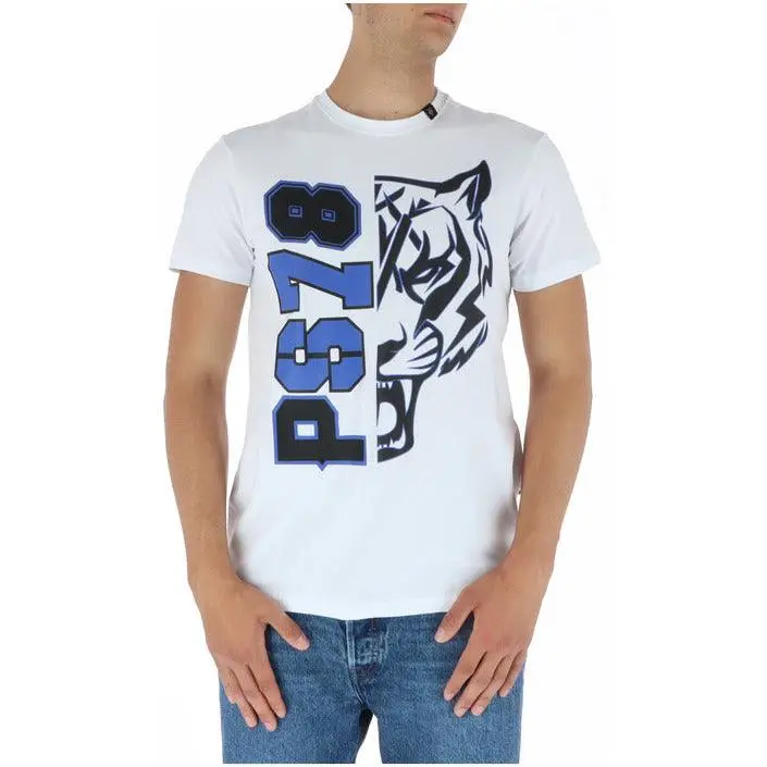 Plein Sport Men's Blue Print T-Shirt Round Neck Short Sleeve