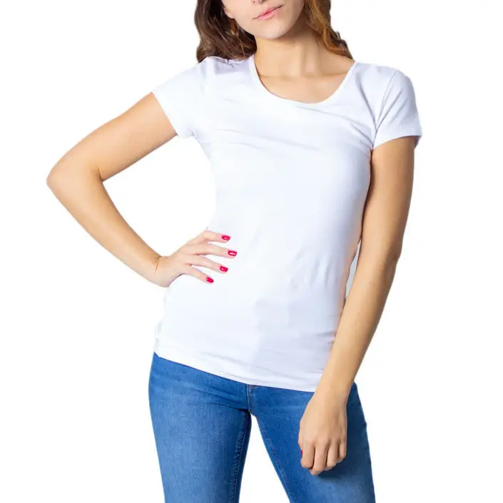T-shirt noir à manches courtes et col rond pour femmes