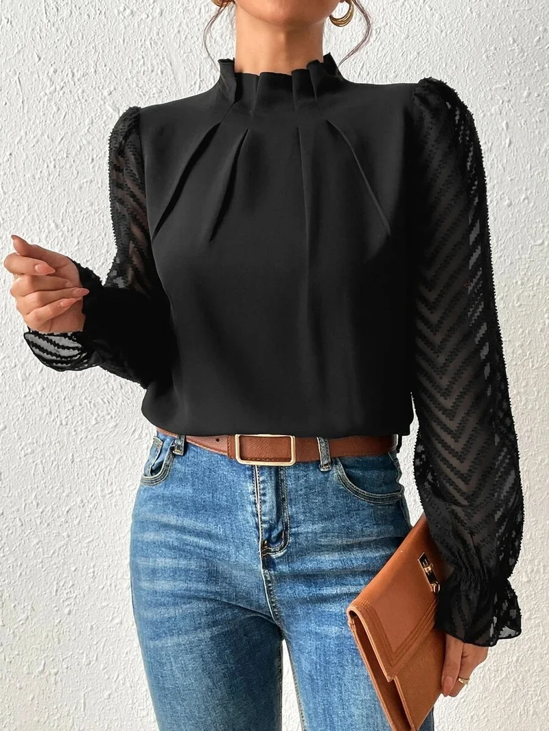 Blouse Femme Sophie – Haut Élégant Imprimé, Respirant & Polyvalent pour le Travail et les Loisirs