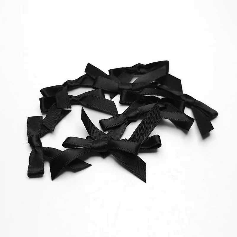 Boucles en Satin | Noir | Paquet de 10