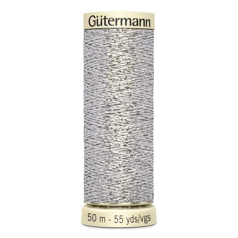 Gutermann | Fil effet métallisé | 50 mètres | #041 | Argent