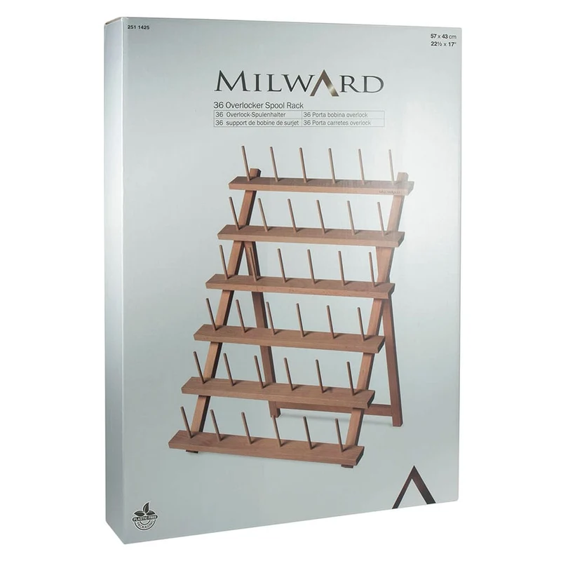 Milward | Présentoir en bois de 36 bobines de fil à surjeter | Bois de hêtre