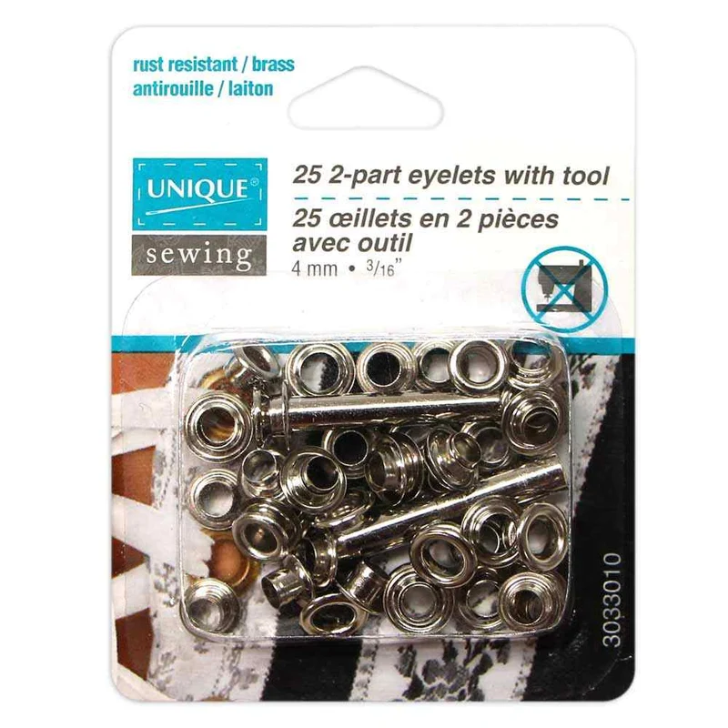 UNIQUE | 2 morceaux d'œillets avec outil | 4mm