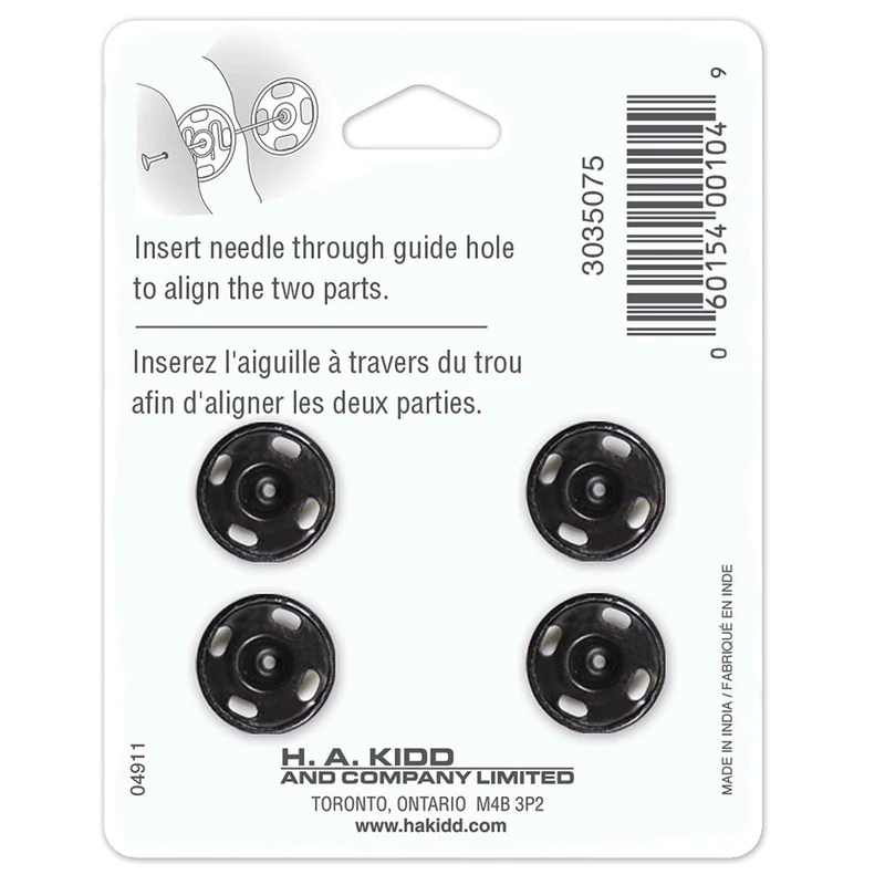 UNIQUE | Boutons-Pression | Taille 7 / 15 mm (5⁄8″) | 4 Paires