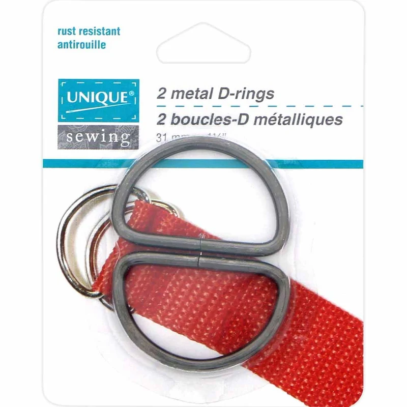 UNIQUE | Boucles-D Métalliques | 31 mm (1 1/4″) | 2 pièces.