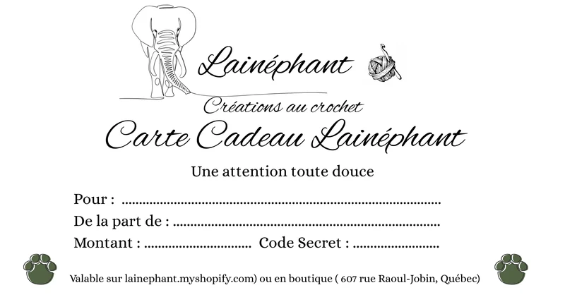Carte-Cadeau Lainéphant