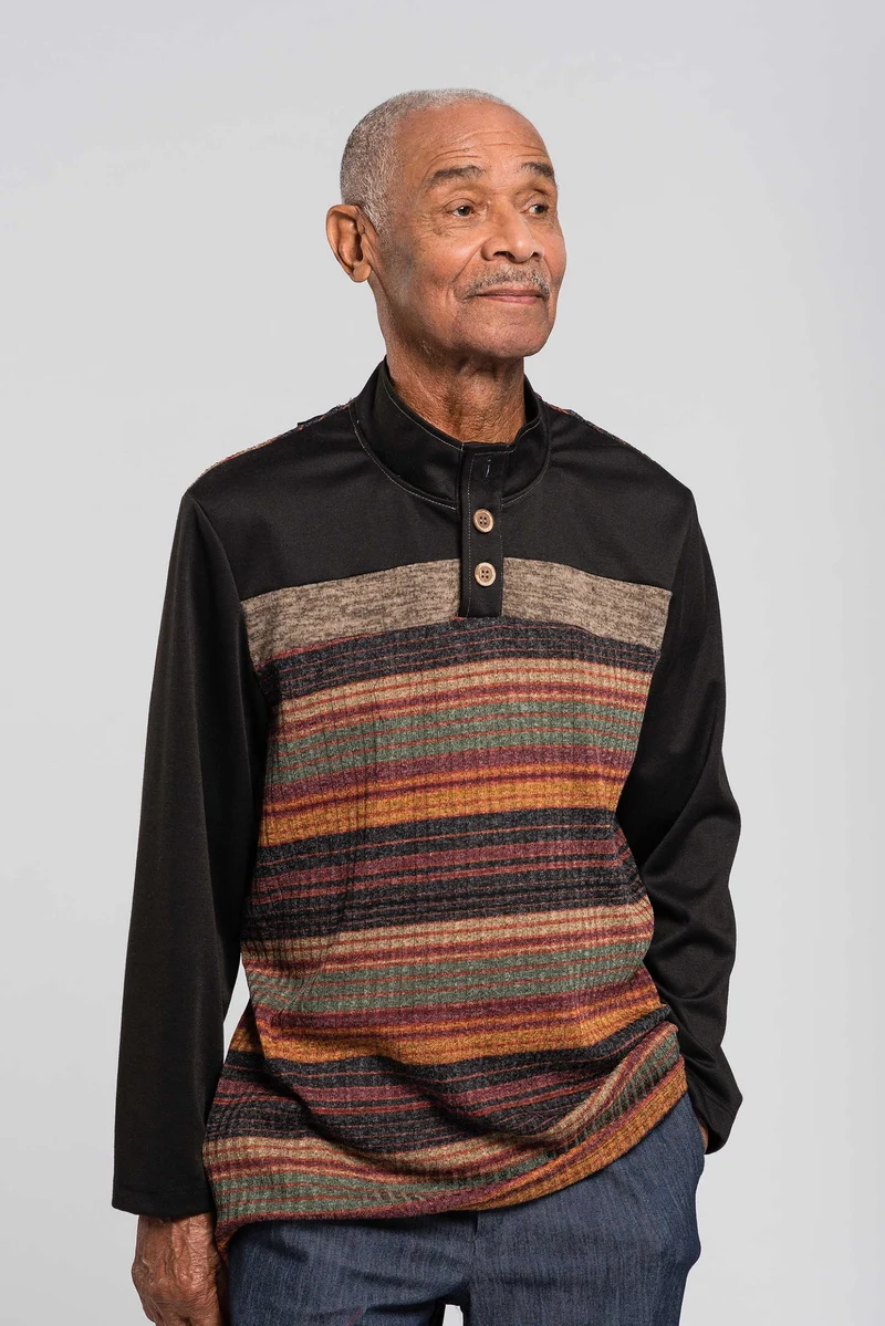 1NHT120-Adaptive Pullover, Stand-Up Collar, Long Sleeves