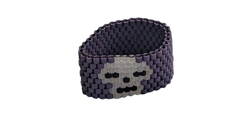 Bague Tissée Tête de Mort