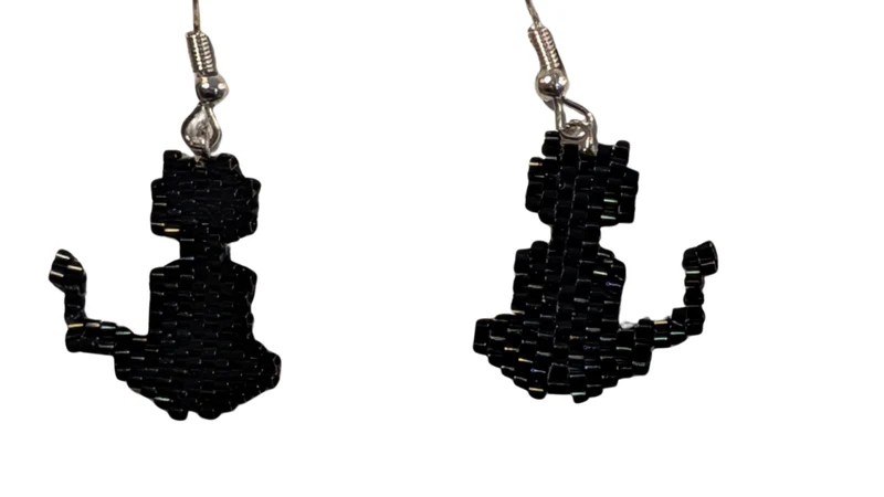 Boucles d'oreilles Pendantes — Chat Noir Silhouette