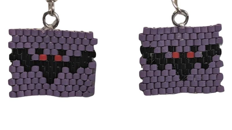 Boucles d'oreilles Chauve-Souris Violette