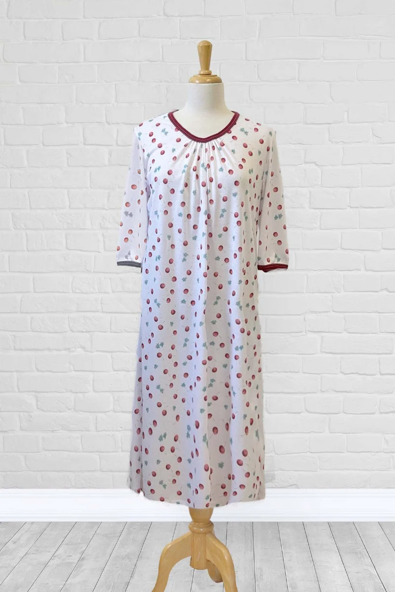 1XN131-2A304-Adaptive Nightgown, V Neck, 3/4 Sl
