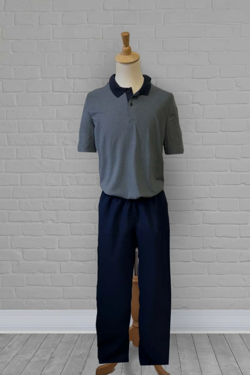 1XHCO19-1V115-Dignity Suit, Men, Anti-Strip, Day, Long, Short Sleeves