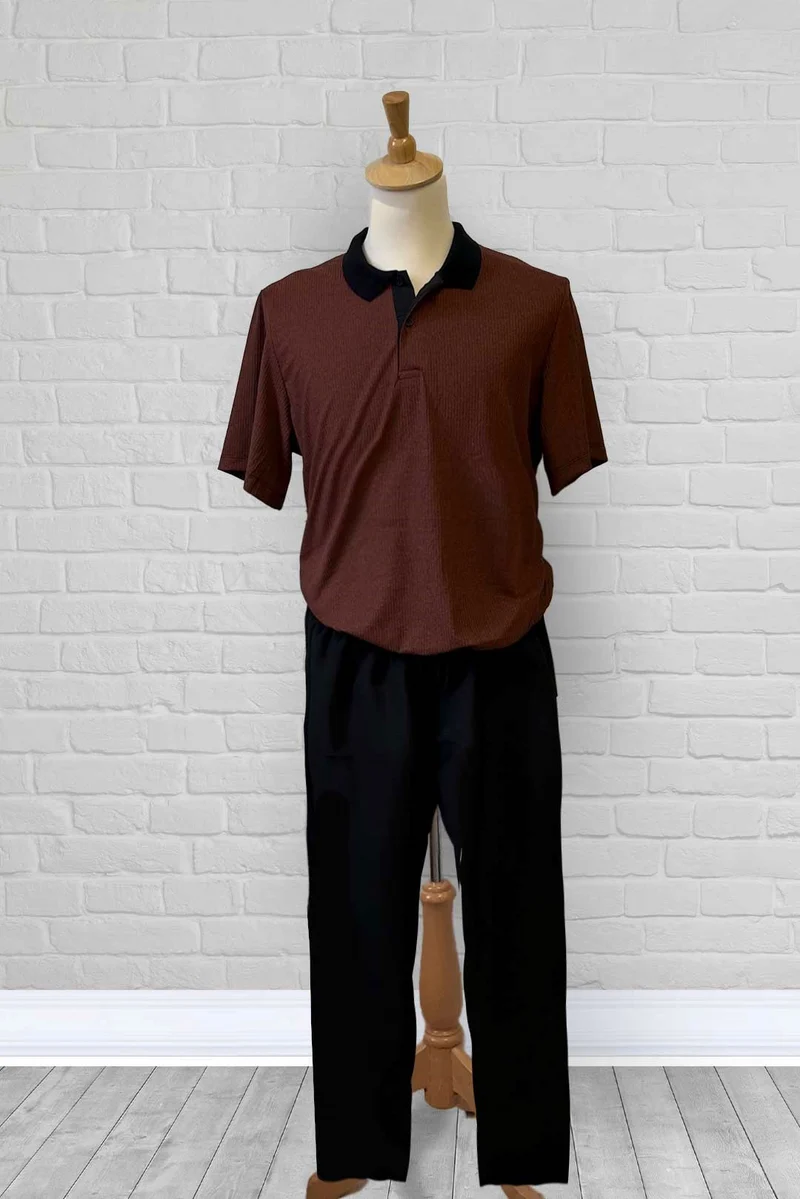 1XHCO19-1V115-Dignity Suit, Men, Anti-Strip, Day, Long, Short Sleeves
