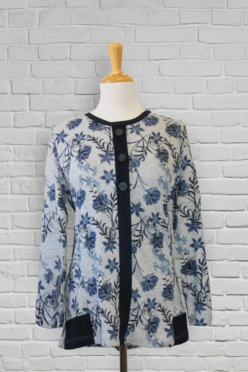 1QT348-1Y147-Adaptive Top, Fake Cardigan