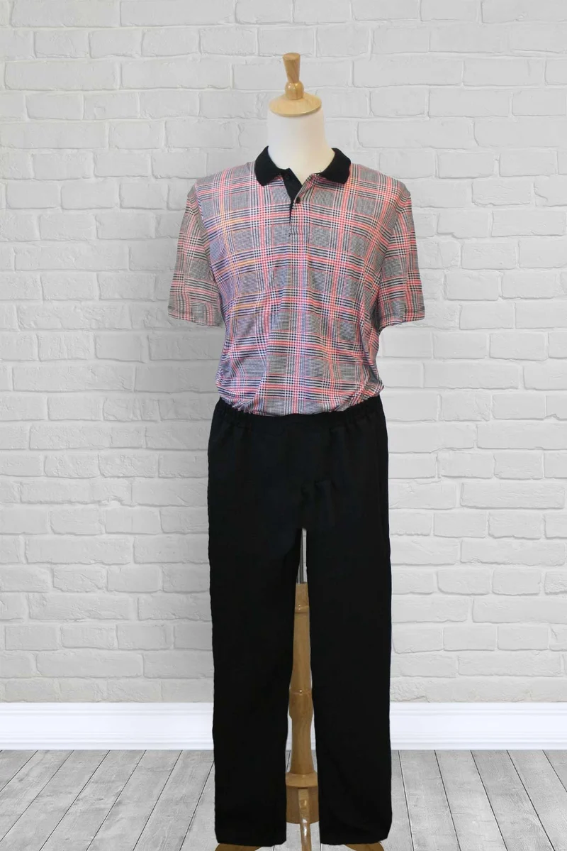 1XHCO19-1V132-Dignity Suit, Men, Anti-Strip, Day, Long, Short Sleeves