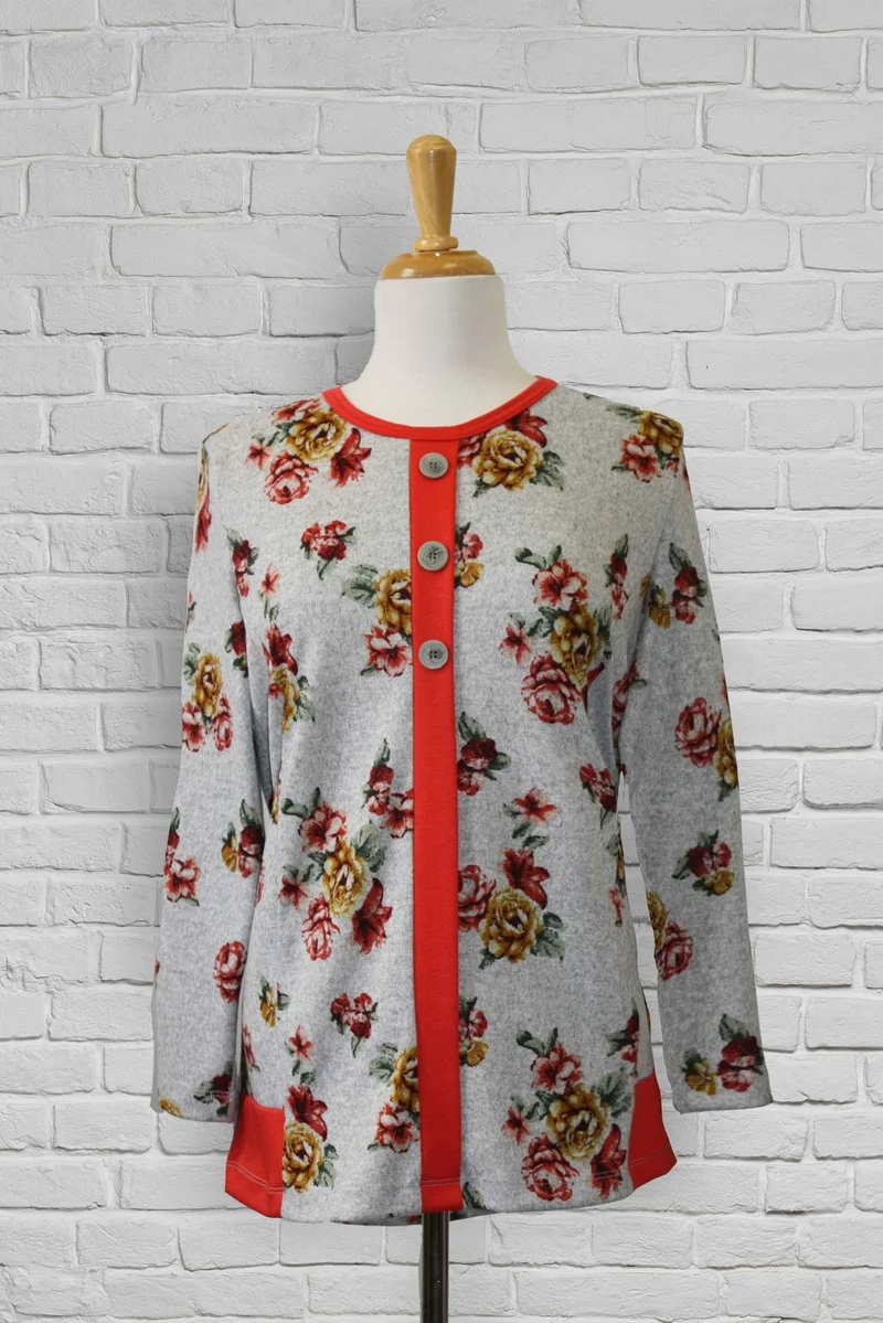 1QT348-1Y121-Adaptive Top, Fake Cardigan