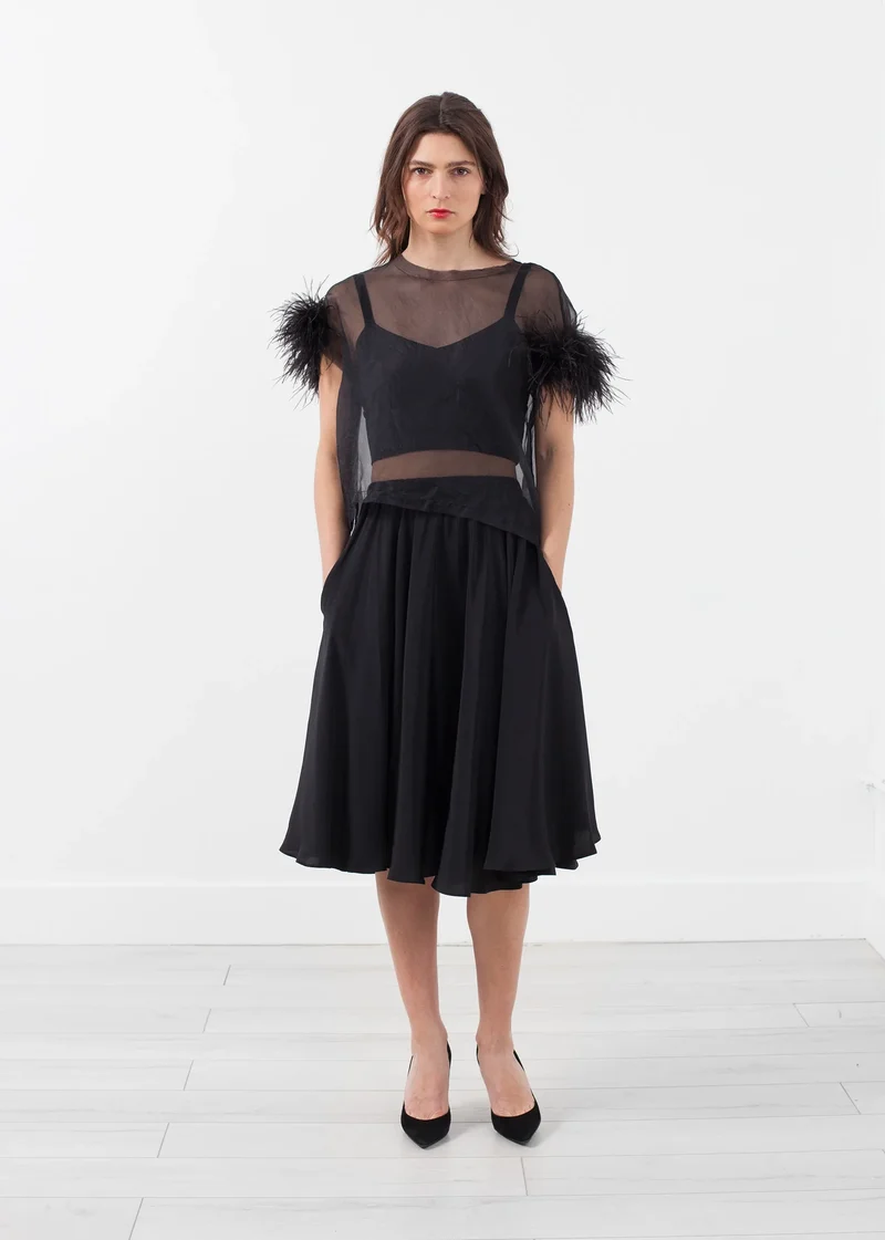 Organza Feather Top