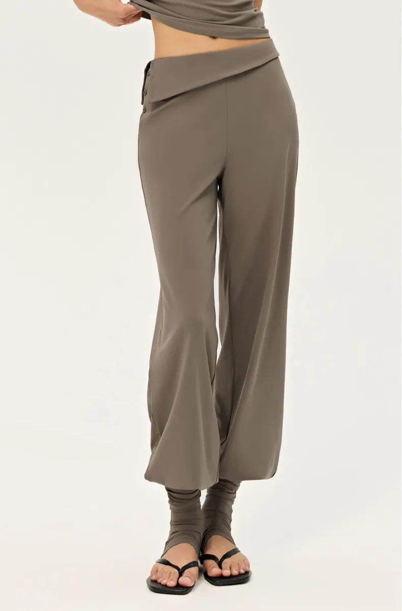 SPARK Women's Irregular Button Waist Wide Leg Pants DS126128