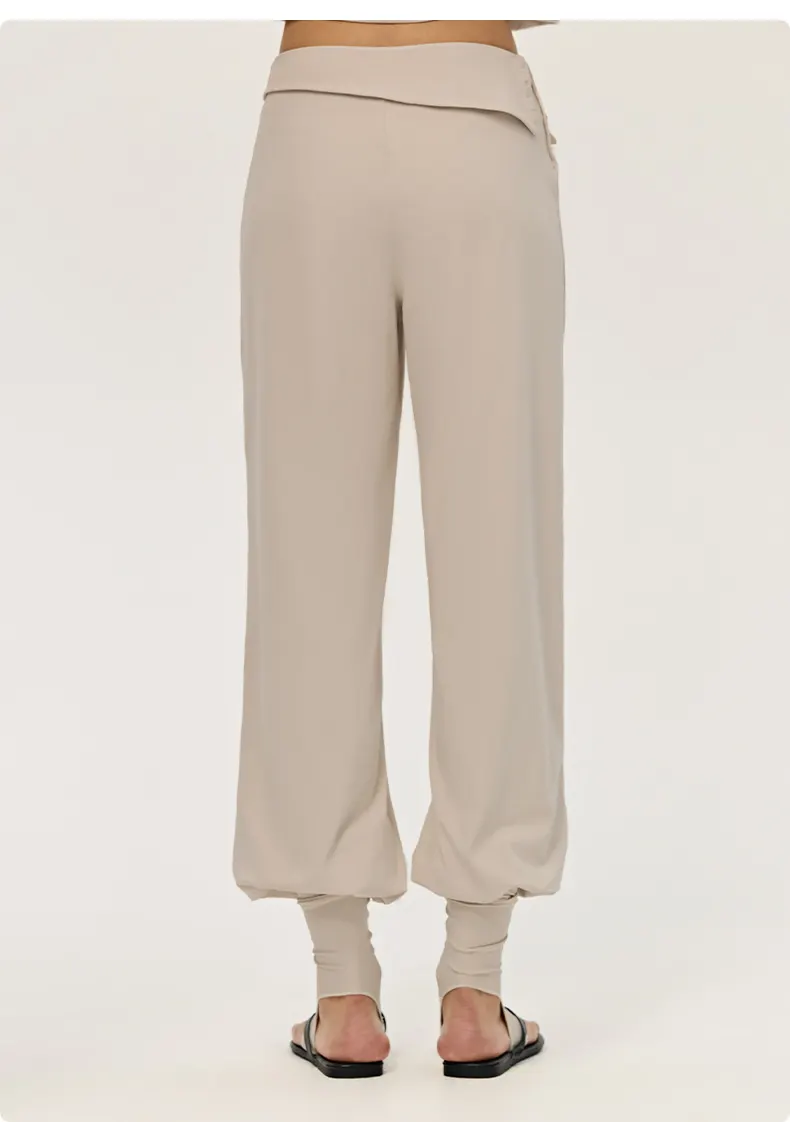 SPARK Women's Irregular Button Waist Wide Leg Pants DS126128