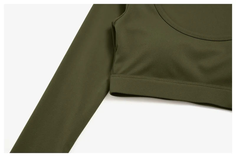 SPARK Women's U-Neck Long-Sleeve Crop Yoga Top ZC9599