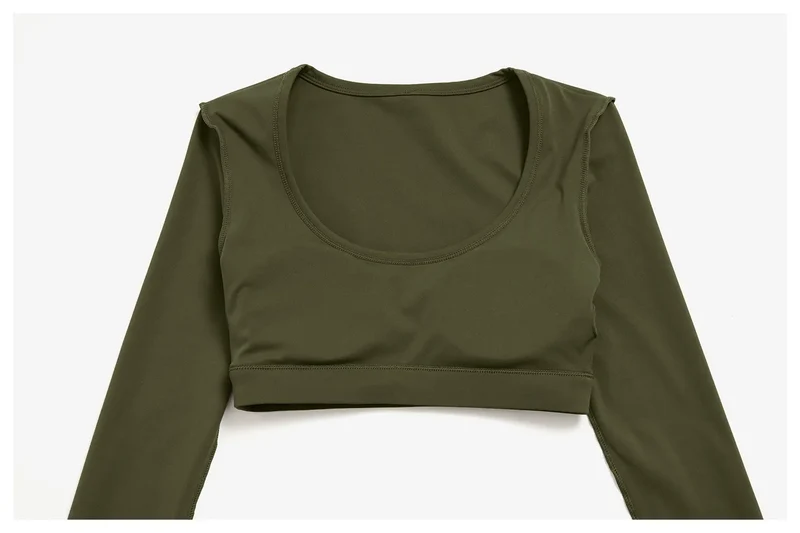 SPARK Women's U-Neck Long-Sleeve Crop Yoga Top ZC9599