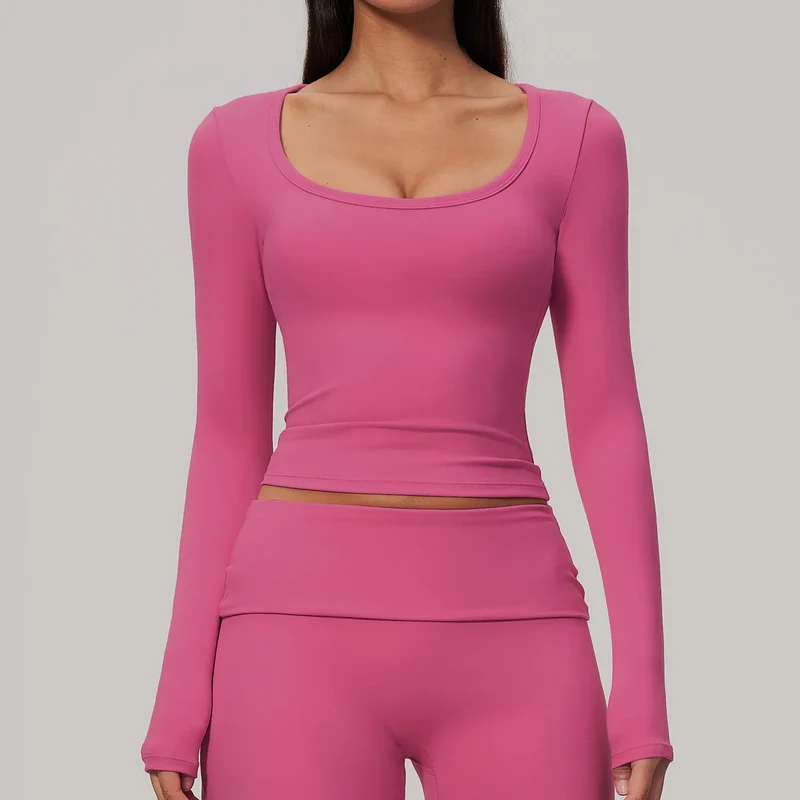 SPARK Women's Long-Sleeve High Stretch Slim-Fit Yoga Top ZC9599