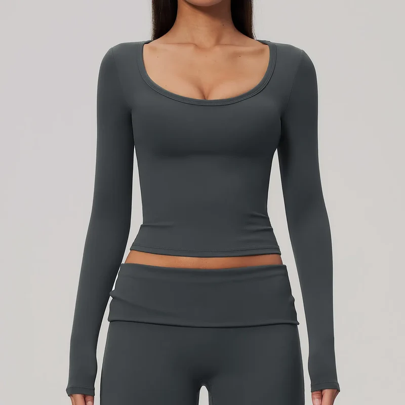 SPARK Women's Long-Sleeve High Stretch Slim-Fit Yoga Top ZC9599
