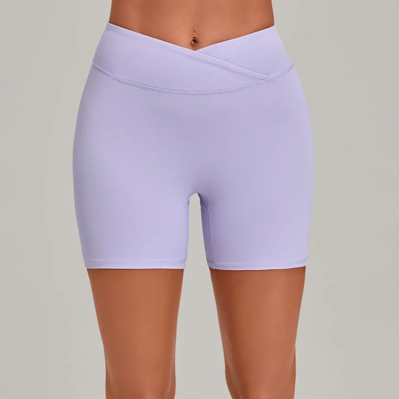 SPARK Women's Cross Waist Tummy Control Yoga Shorts TF9721