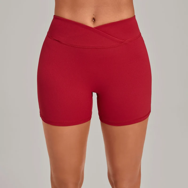 SPARK Women's Cross Waist Tummy Control Yoga Shorts TF9721