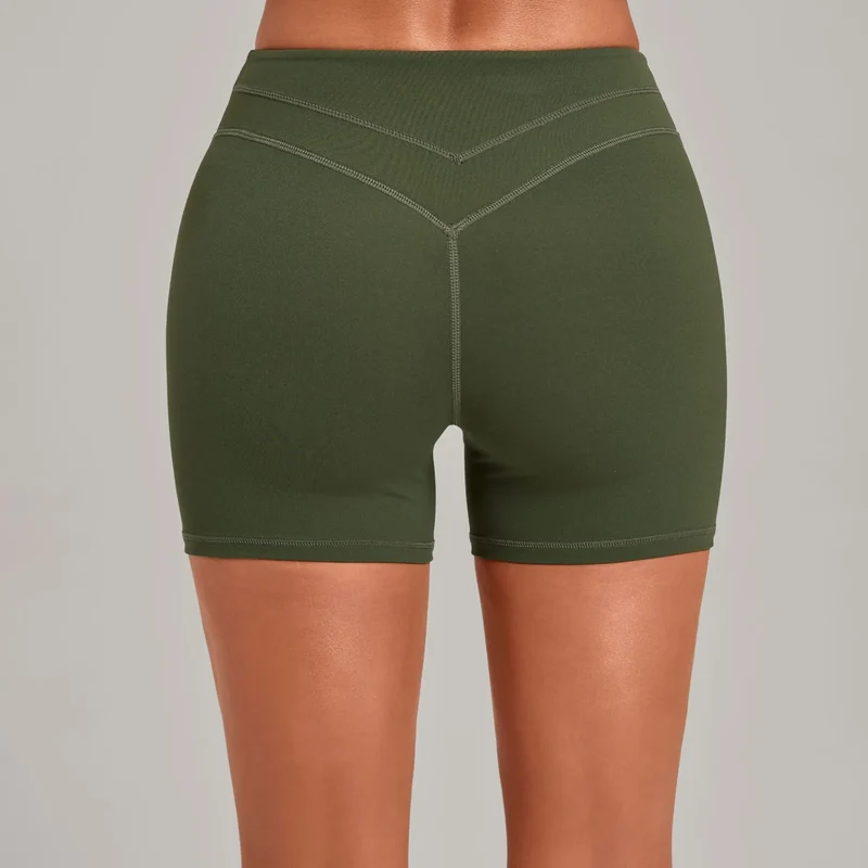 SPARK Women's Cross Waist Tummy Control Yoga Shorts TF9721