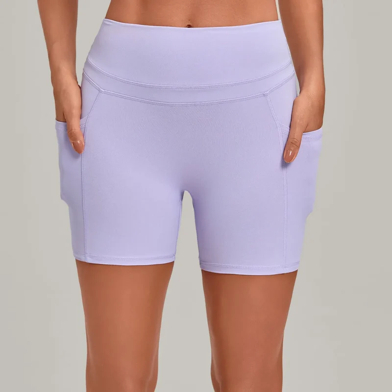SPARK Women's Tummy Control High-Waisted Yoga Shorts with Pockets TF2116