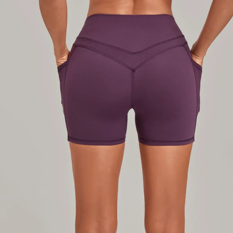 SPARK Women's Tummy Control High-Waisted Yoga Shorts with Pockets TF2116