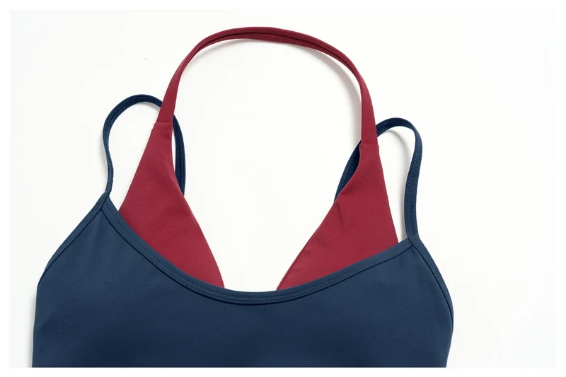 SPARK Women’s Color Block Fake Two-Piece Yoga Bra ZC2585