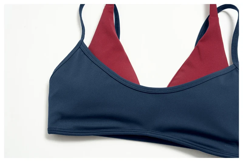 SPARK Women’s Color Block Fake Two-Piece Yoga Bra ZC2585