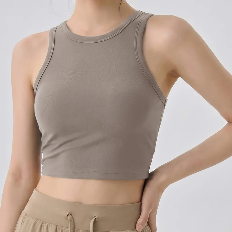 SPARK Women's Ribbed High Neck Yoga Vest DS116245