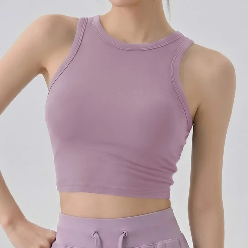 SPARK Women's Ribbed High Neck Yoga Vest DS116245