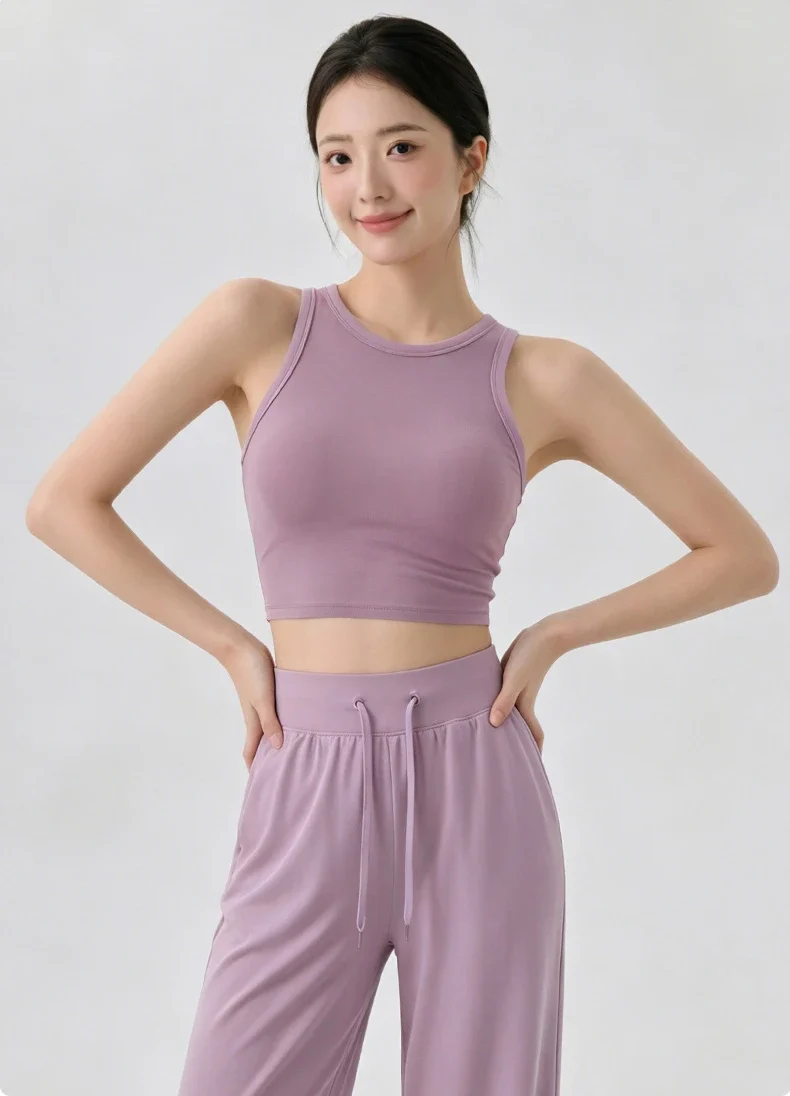 SPARK Women's Ribbed High Neck Yoga Vest DS116245