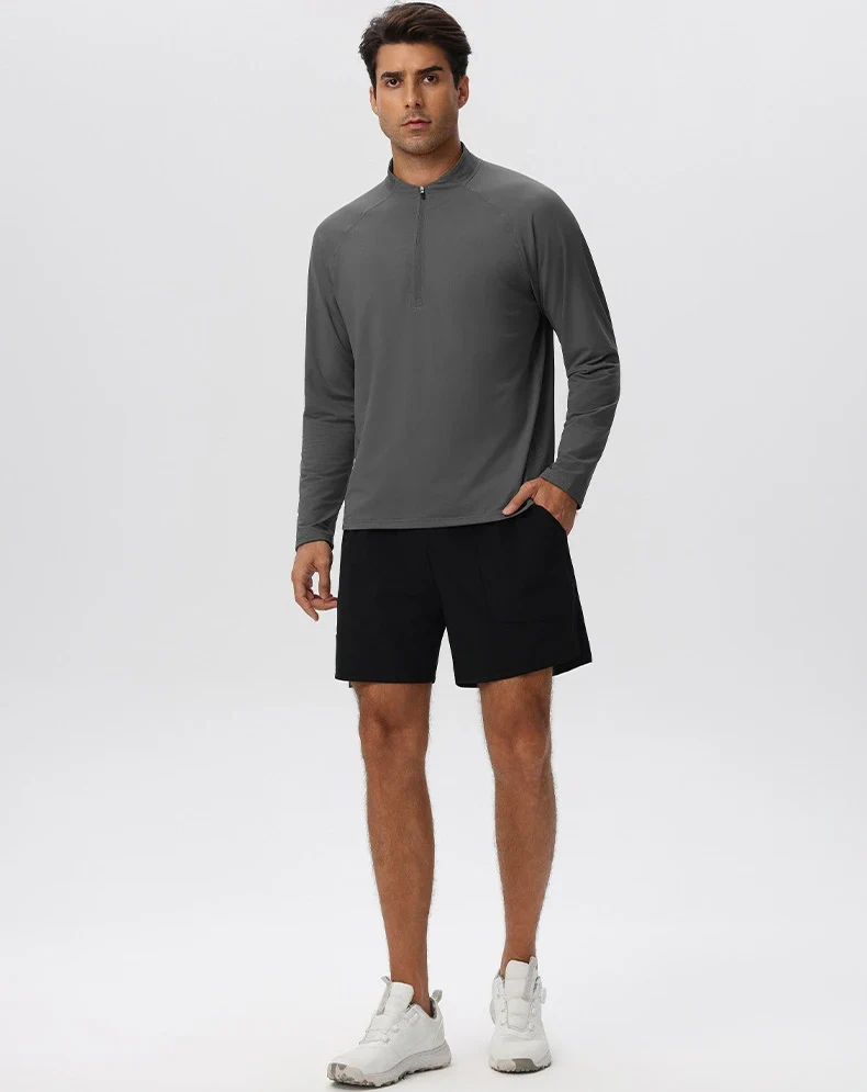 SPARK Men’s Half-Zip Lightweight Warm-Up Pullover Long Sleeve YEL61527