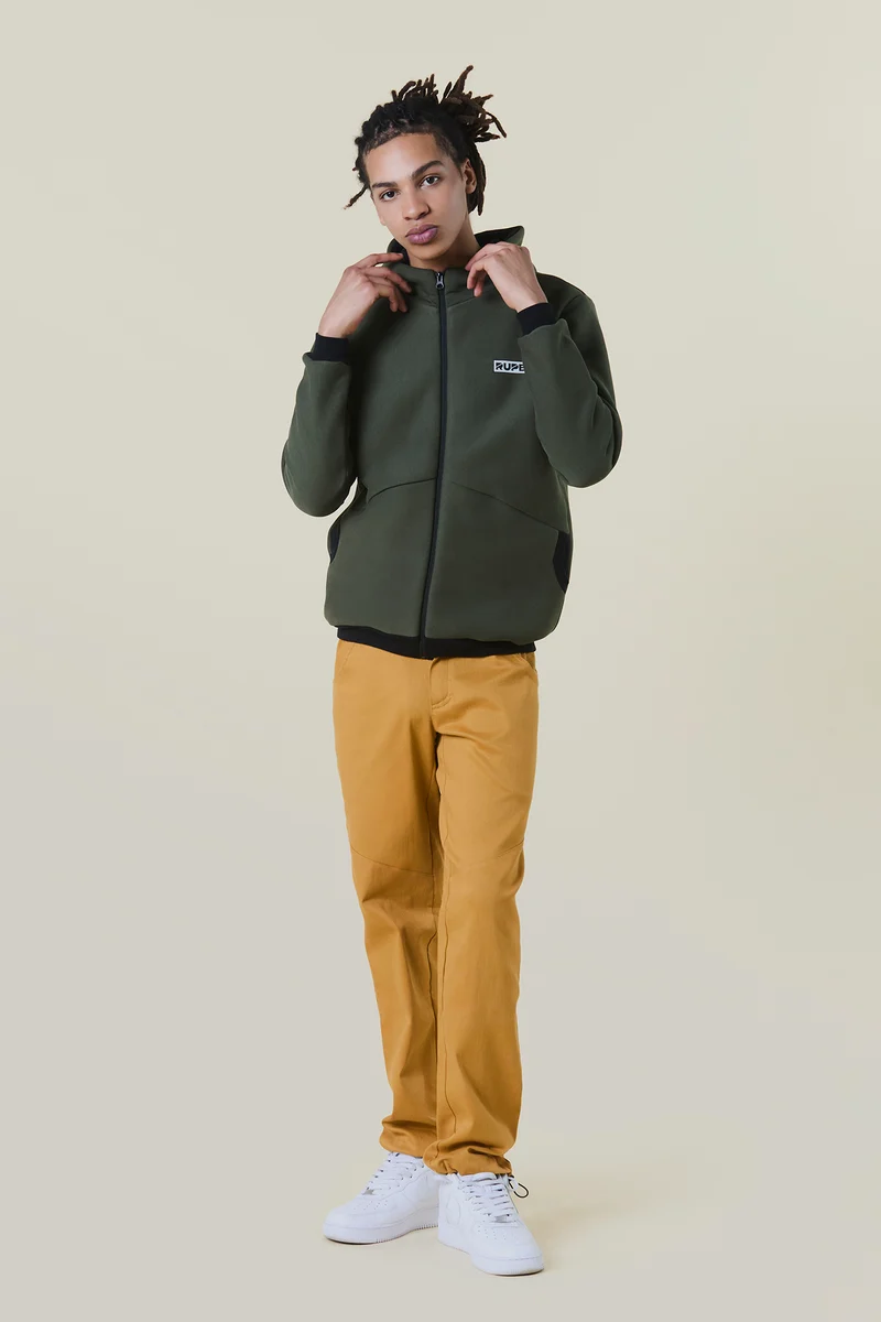 Sweat à capuche zippé - Unisexe - Vert militaire