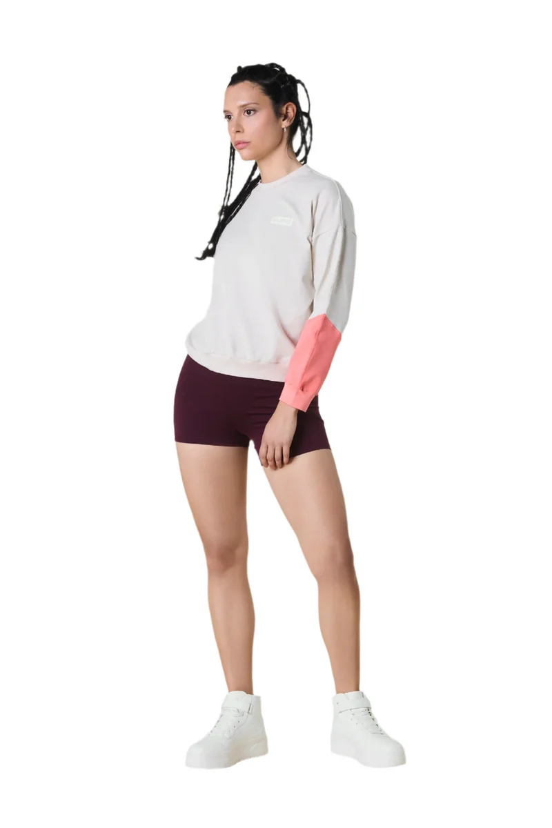 Sweat-shirt léger pour femme bicolore Light Sand Peach | Rupe